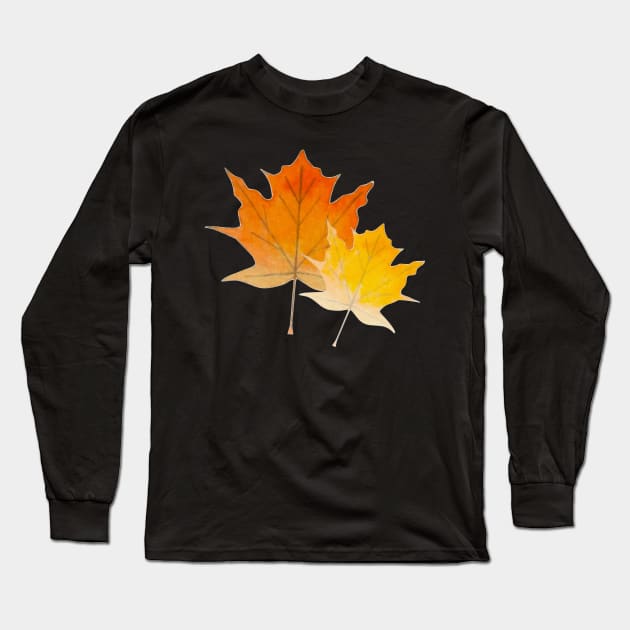 maple leaves pattern Long Sleeve T-Shirt by dreamtravel